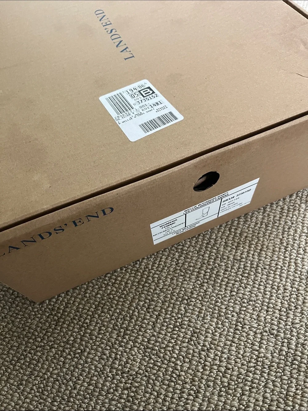 🆕 Lands End Two-Tone Plum and Cream Rain Boots